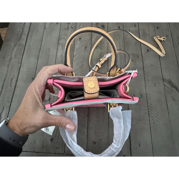 Brand New Tory Burch Mini T Monogram Contrast Embossed Tote - Picture 8 of 12